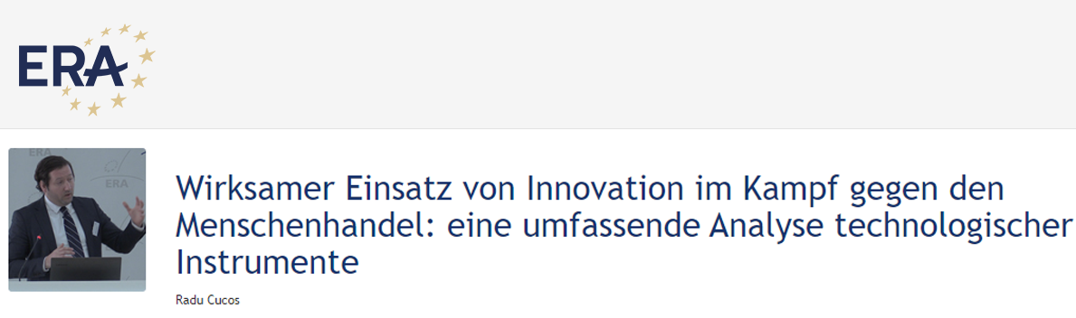 Radu Cucos: Wirksamer Einsatz von Innovation im Kampf gegen den Menschenhandel: eine umfassende Analyse technologischer Instrumente