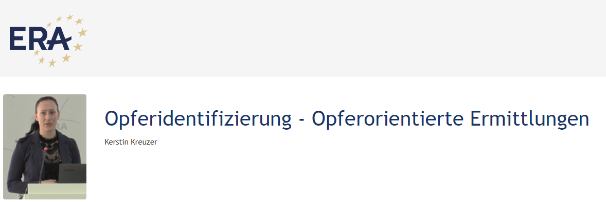 Kerstin Kreuzer: Opferidentifizierung - Opferorientierte Ermittlungen