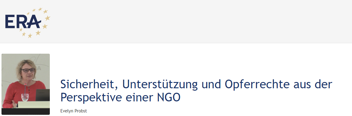 Evelyn Probst: Sicherheit, Unterstützung und Opferrechte aus der Perspektive einer NGO