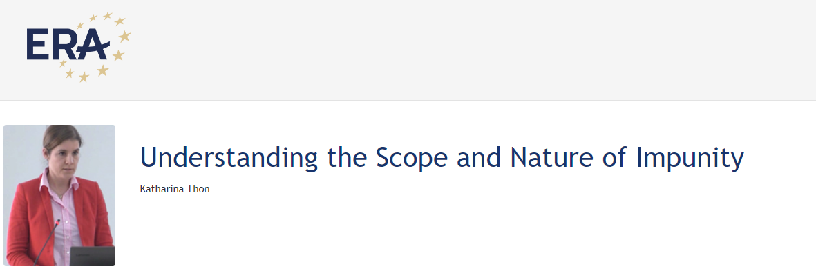 Katharina Thon: Understanding the Scope and Nature of Impunity