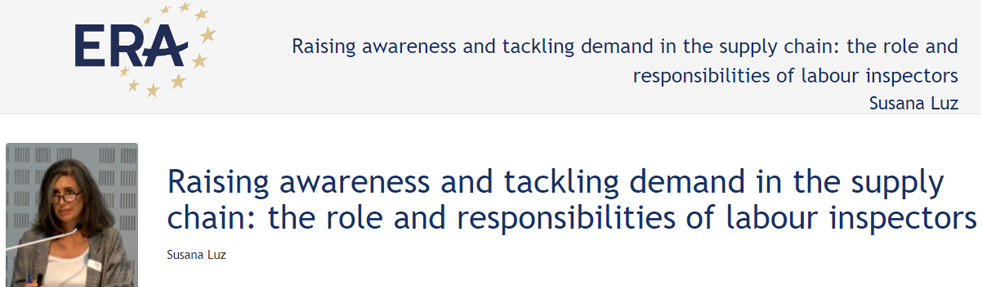 Susana Luz: Raising awareness and countering demand within the supply chain: the role and responsibilities of labour inspectors