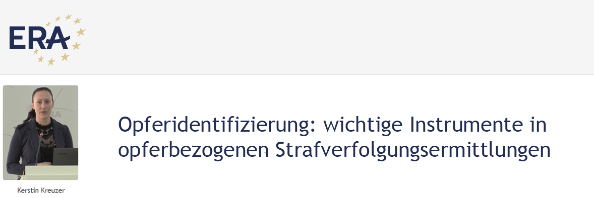 Kerstin Kreuzer: Opferidentifizierung: wichtige Instrumente in opferbezogenen Strafverfolgungsermittlungen