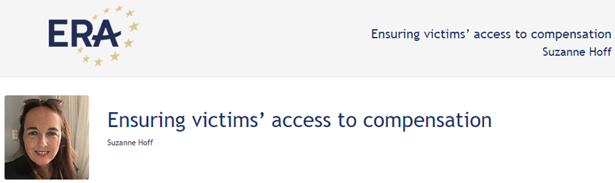 Suzanne Hoff: Ensuring victims’ access to compensation