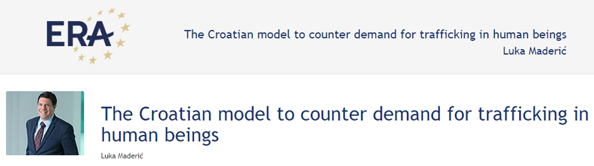 Luka Maderić: The Croatian model to counter demand for trafficking in human beings