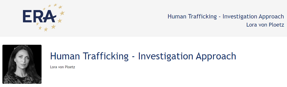 Lora von Ploetz: Human Trafficking - Investigation Approach