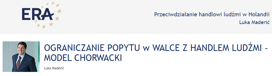 Luka Maderić: The Croatian model to counter demand for trafficking in human beings